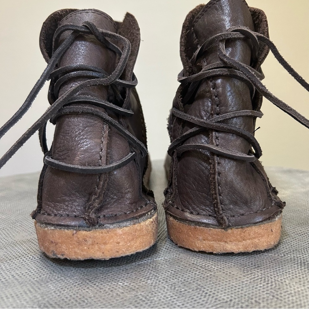 Pure Footwear ~ Indie Brown Leather Flat Lace-Up Ankle Boots in size 9 - Picture 9 of 12